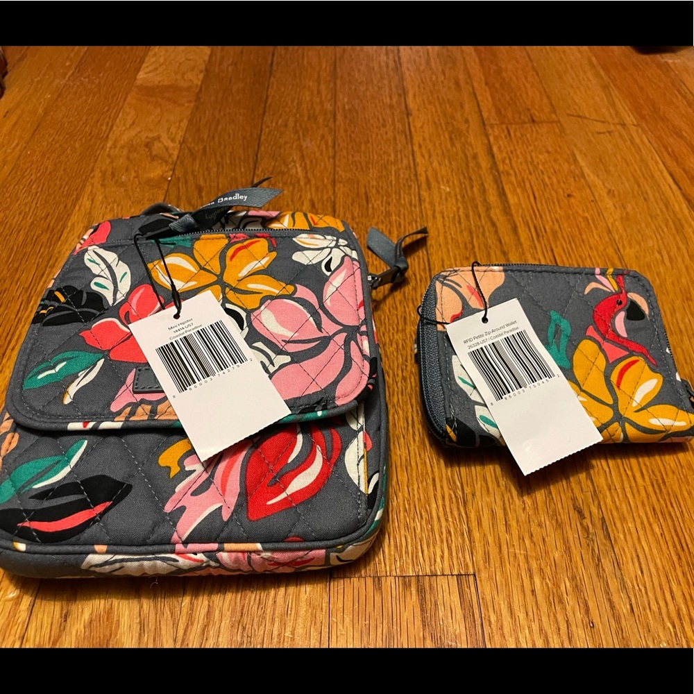 Brand new Coastal Paradise Vera Bradley RFID mini hipster and wallet. New